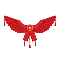红丝带金星流苏插画设计