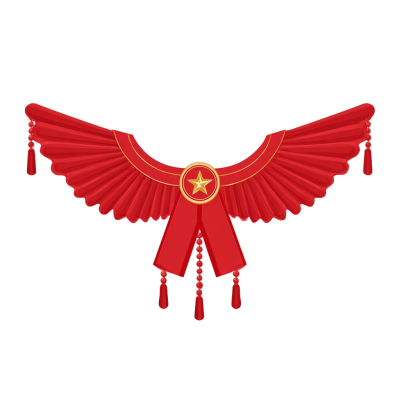 红丝带金星流苏插图