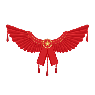 红丝带金星流苏插画设计