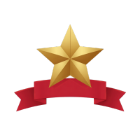 金星 laurel wreath图案白底红丝带