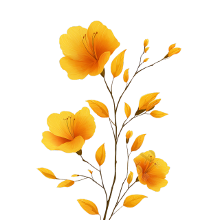 金色花卉插画