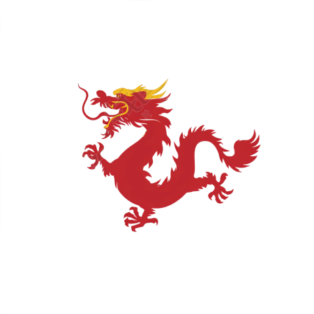 中国龙剪影国庆节插图