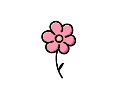 简约粉色花朵元素