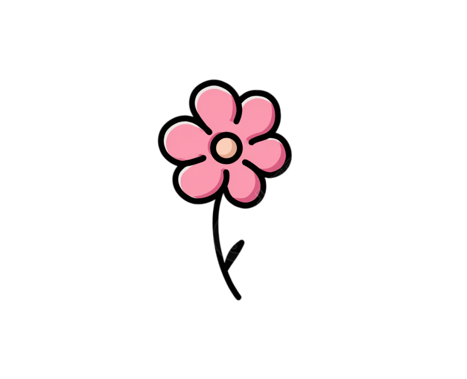 简约粉色花朵元素