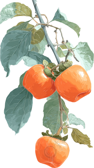 柿子向量插画素材