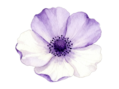 银莲花水彩花卉元素