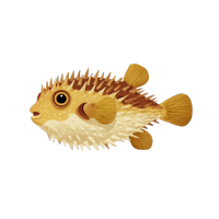 慵懒魨鱼插画