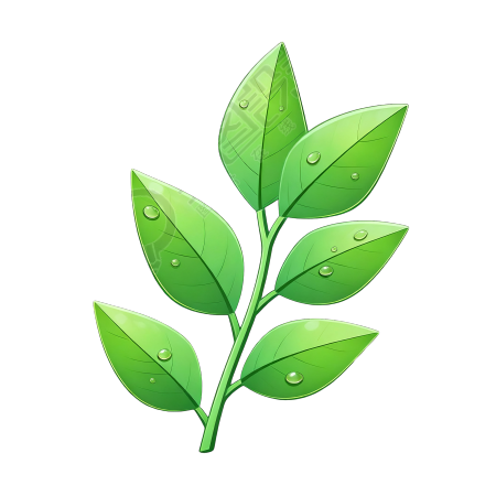 清新嫩绿树叶元素