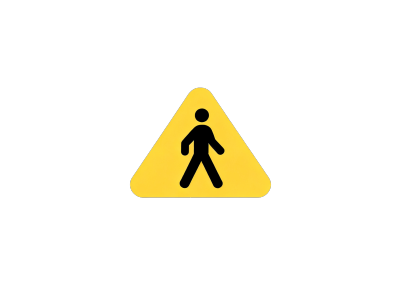 黄色人形警示PNG插图