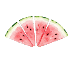 西瓜水彩画风格素材