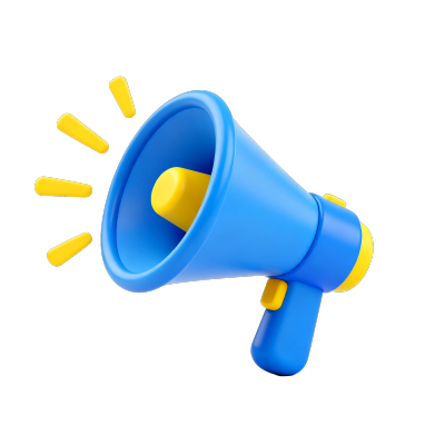 3D蓝色喇叭招聘素材