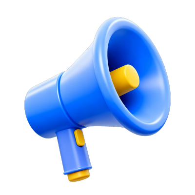 3D蓝色喇叭招聘插图