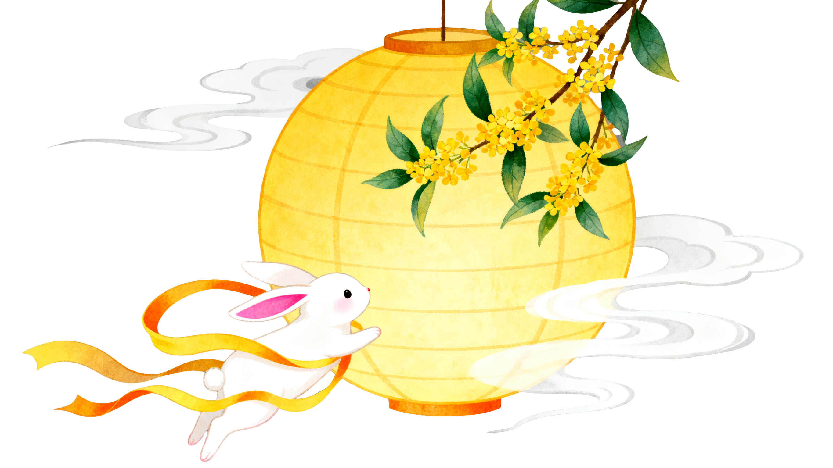 中秋节玉兔桂花元素