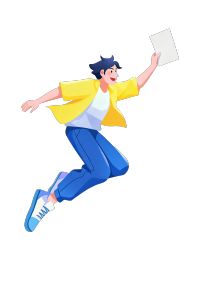 跳跃男子校园招聘插画