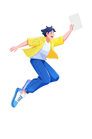 跳跃男子校园招聘插画