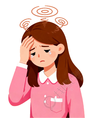 疲惫女性插画