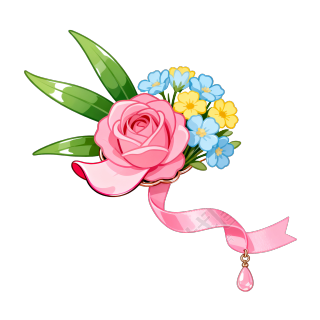 粉红玫瑰花束插画