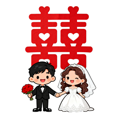 红色囍字高清插图