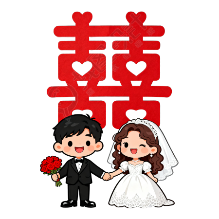 红色囍字高清插图
