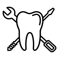 牙齿简单线条元素