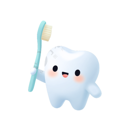 可爱牙齿刷牙插图