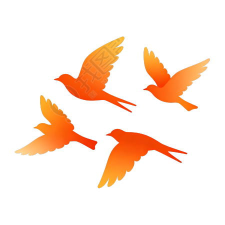 橙色渐变和平鸽插图