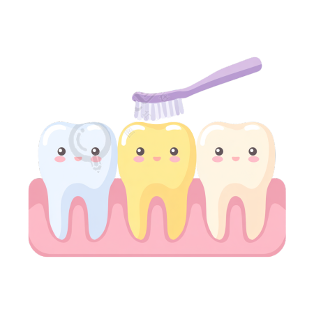 可爱牙齿刷牙元素