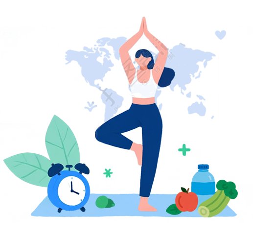 运动健身女生创意插画