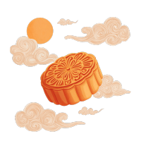 橘色月饼插画
