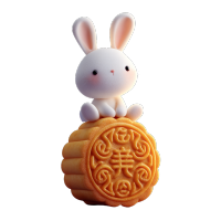 3D可爱玉兔插图