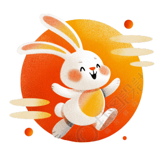 月兔舞蹈插画