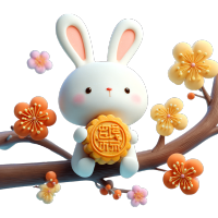 3D可爱玉兔元素