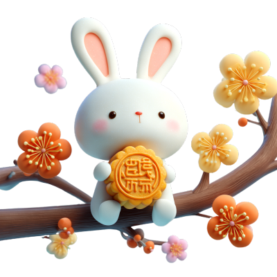 3D可爱玉兔元素