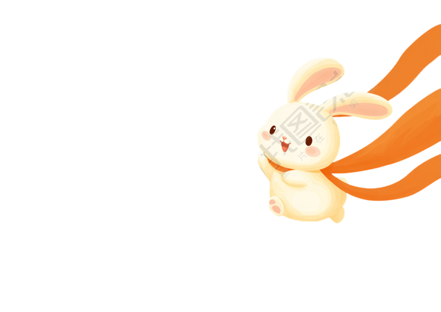 玉兔跳舞卡通插画