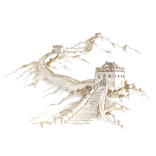 金色长城矢量插画