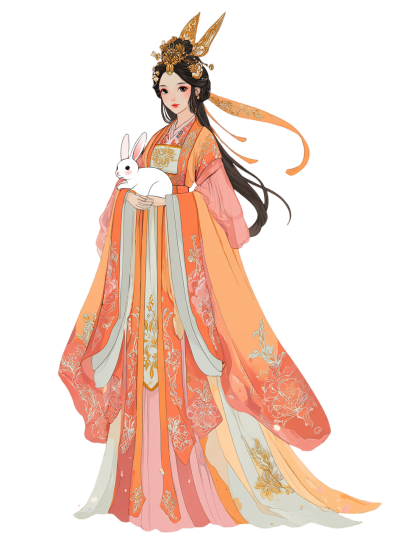 嫦娥玉兔商用插画