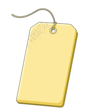 黄色空白标签PNG插画