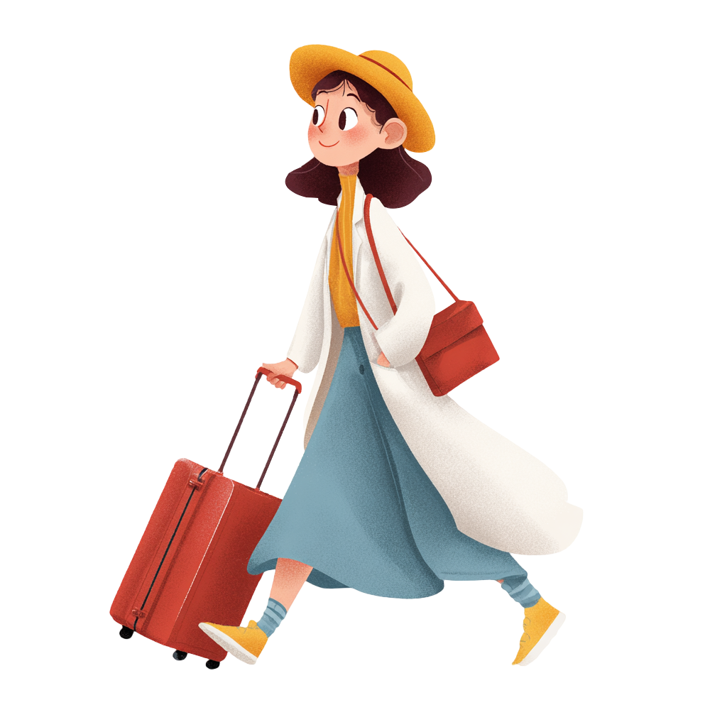 女孩国庆节旅行插图