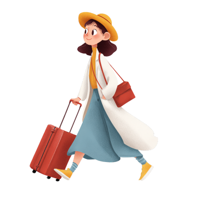 女孩国庆节旅行插图