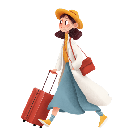 女孩国庆节旅行插图