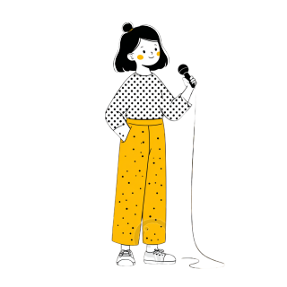 女孩访谈简约插图