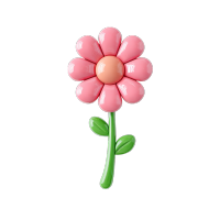 3D粉色花朵插画