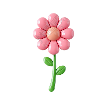 3D粉色花朵插画