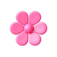 3D粉色花朵元素