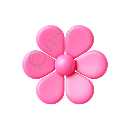 3D粉色花朵元素