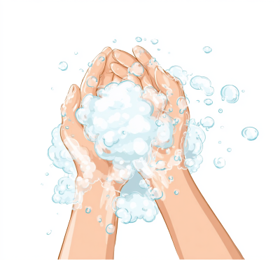 洗手卡通插画
