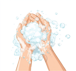 洗手卡通插画