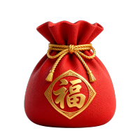 3D红色福袋简约插图