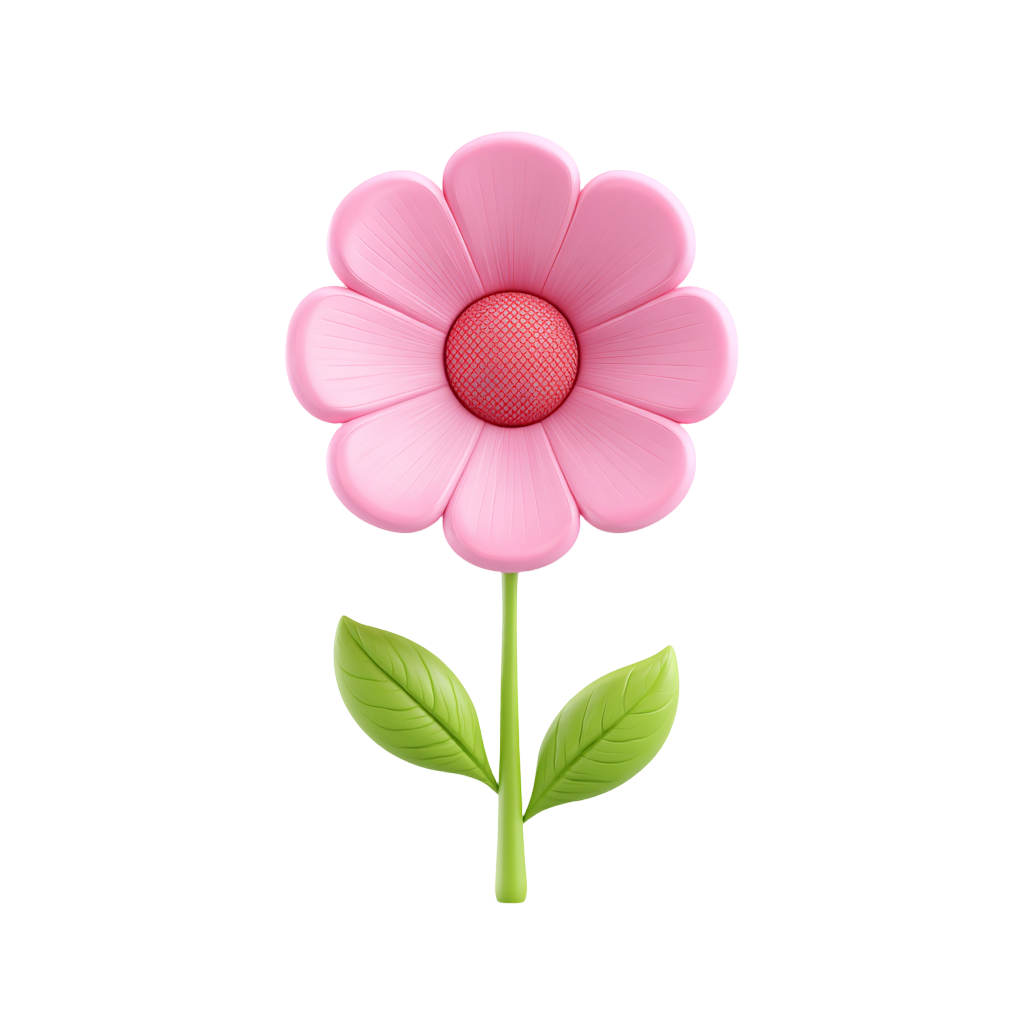 3D粉色花朵插图