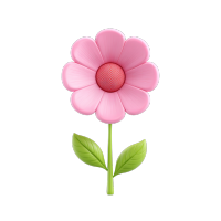 3D粉色花朵插图